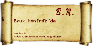 Bruk Manfréda névjegykártya